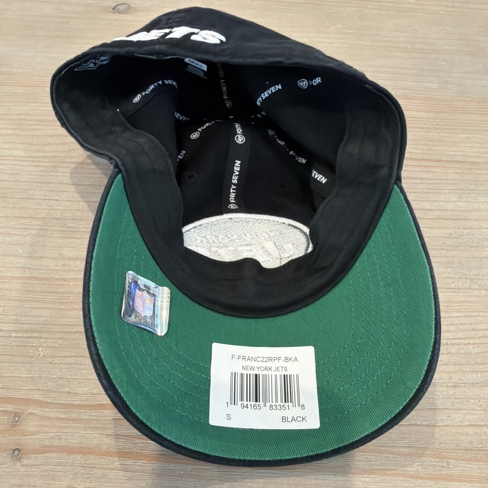 New York Jets '47 Franchise Legacy Mens Sz S  Fitted Cap Hat Black/Green NWT - Picture 4 of 6